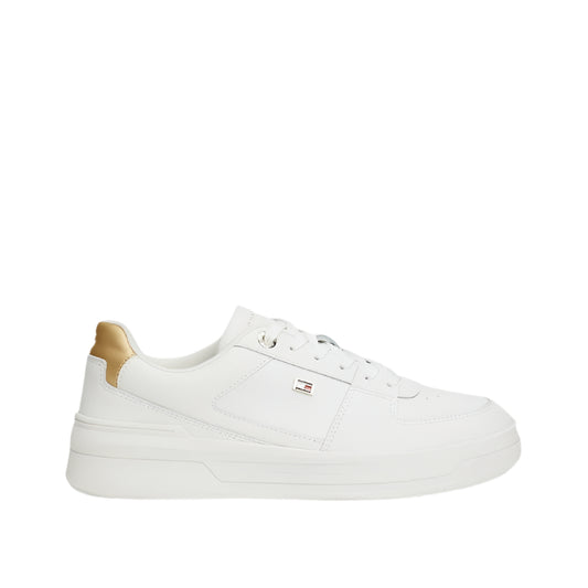 Women's Essential Metallic Detail Basketball Trainers -  Leather mix upper, Beige