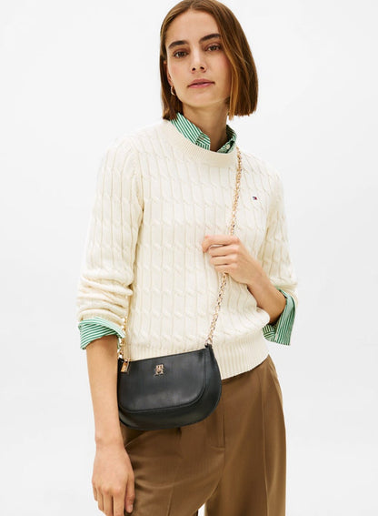TH Monogram Chain Strap Crossbody Bag