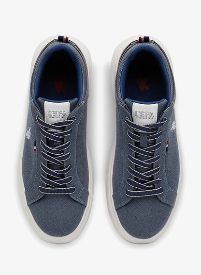Men's Blue Low-Top Sneakers - Lightweight Shoes & Trendy Design Shoes for Everyday Wear