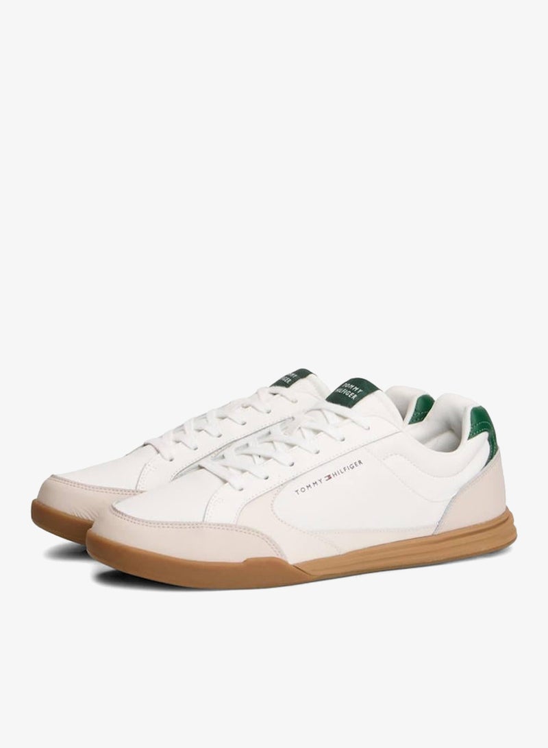 Low Profile Cupsole Trainers With Leather