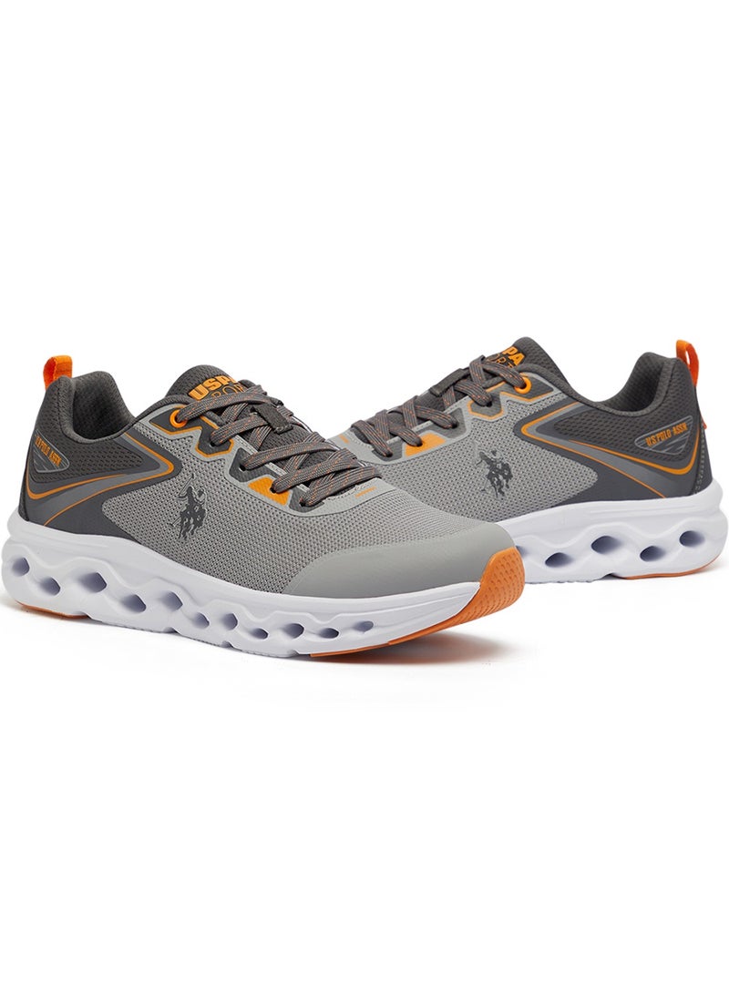 Men's Grey Low-Top Sneakers - Lightweight Lace-Up Design, Comfortable for Everyday Outfits