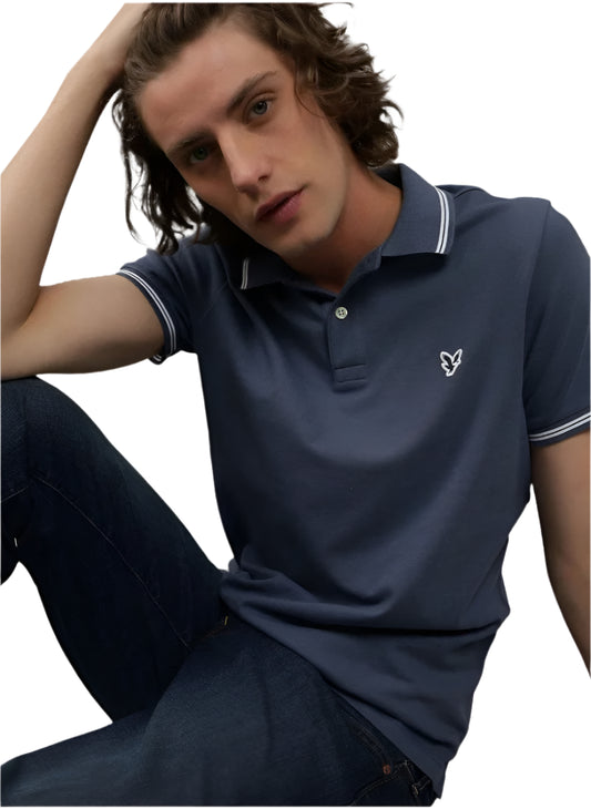 Collar Line Logo Detail Short Sleeve Polo Shirt