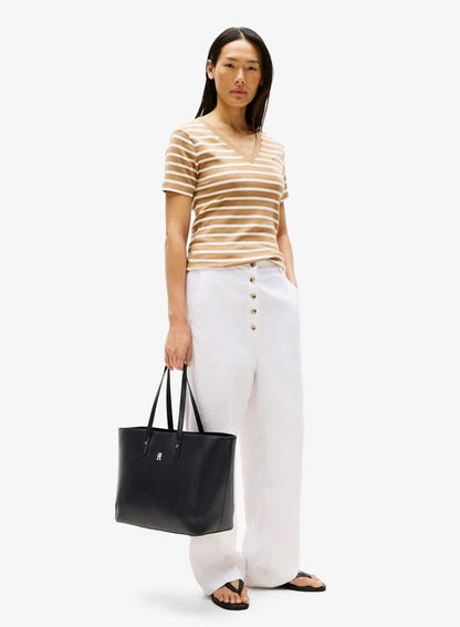 Logo Detailed Zip Through Tote