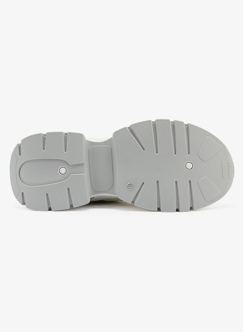Women's White Low-Top Sneakers - Stylish Shimmer Design Shoes, Perfect for a Cute Outfit