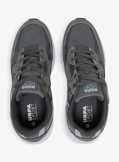 Men's Grey Low-Top Sneakers - Modern Lace-Up Design Shoes, Versatile Shoes for Casual Outfits