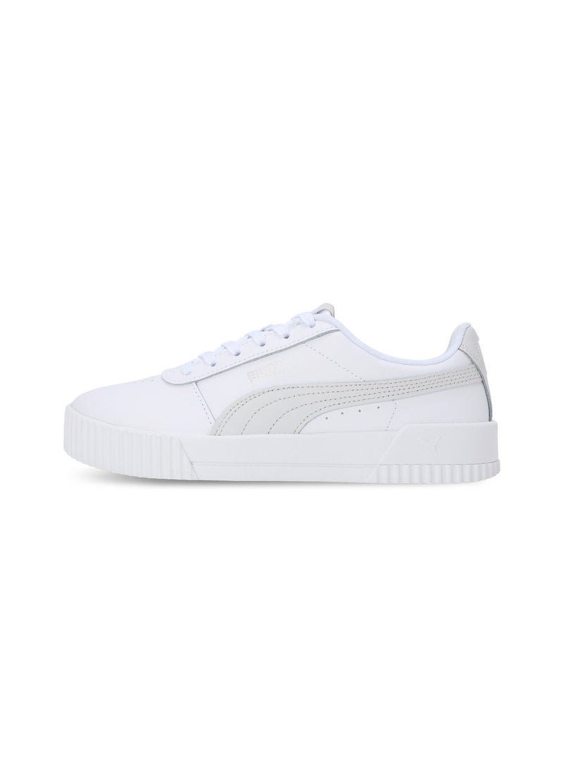 Carina Womens White Leather Trainers