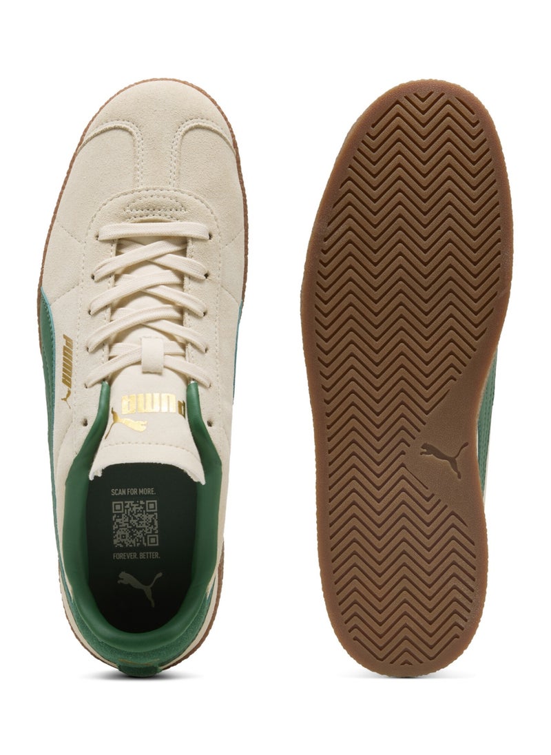 Club Unisex Beige Green Suede Sneakers