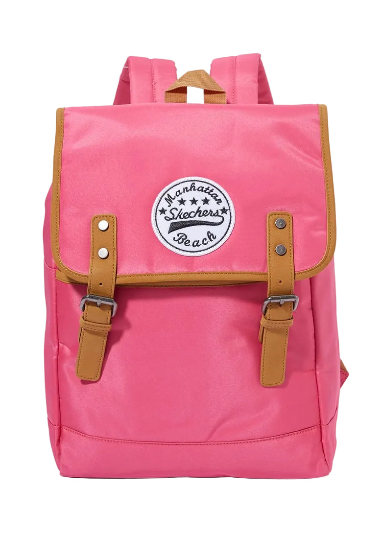 Adjustable Strap Backpack With Flap Fuschia