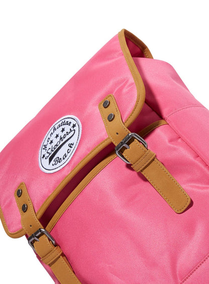 Adjustable Strap Backpack With Flap Fuschia