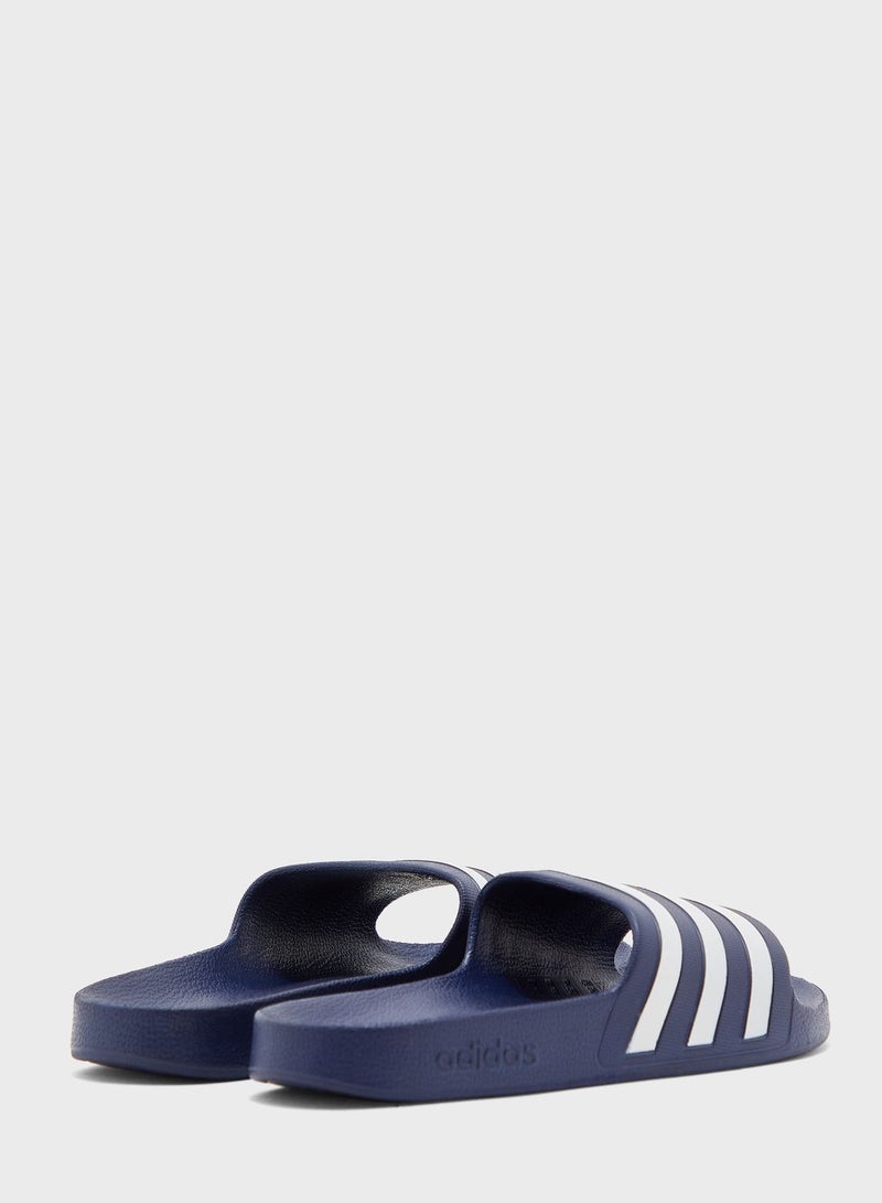 Adilette Aqua Slides Navy/White