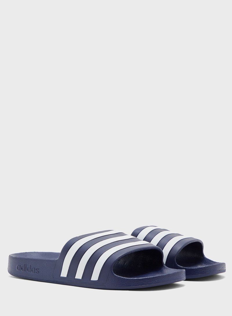 Adilette Aqua Slides Navy/White
