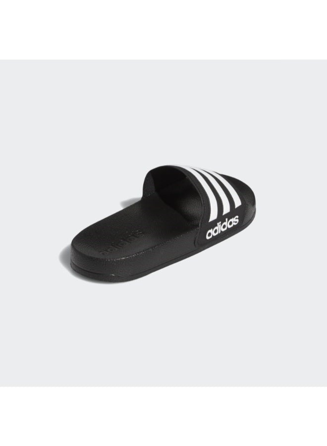 Kids Adilette Open Toe Slip-On Slides Black/White