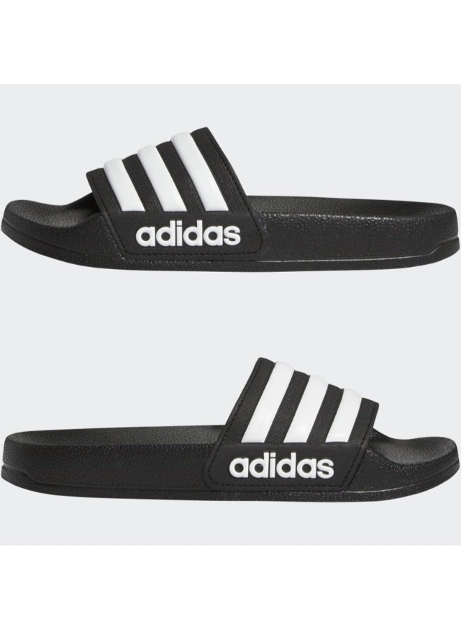 Kids Adilette Open Toe Slip-On Slides Black/White