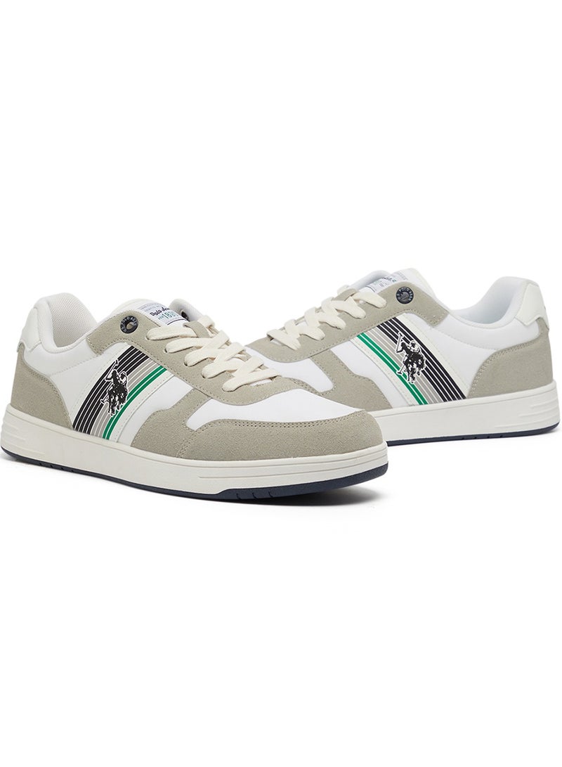 Men's White Low-Top Sneakers - Lightweight Lace-Up Design, Comfortable for Everyday Outfits
