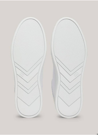 Women's Th Monogram Leather Mixed Texture Sneakers -  Leather upper, White