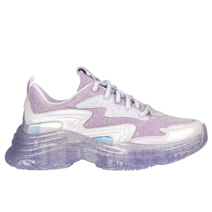 Skechers Prismatic Kids' Silver Lace-Up Shoes