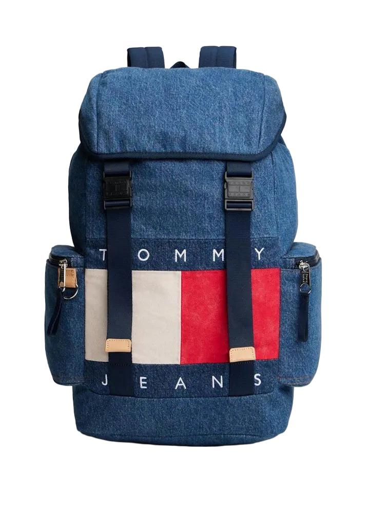 Logo Lid Open Denim Backpack