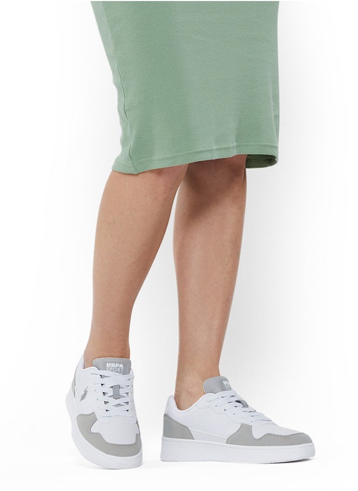 Women's White Low-Top Sneakers - High-Quality Sole for Everyday Look