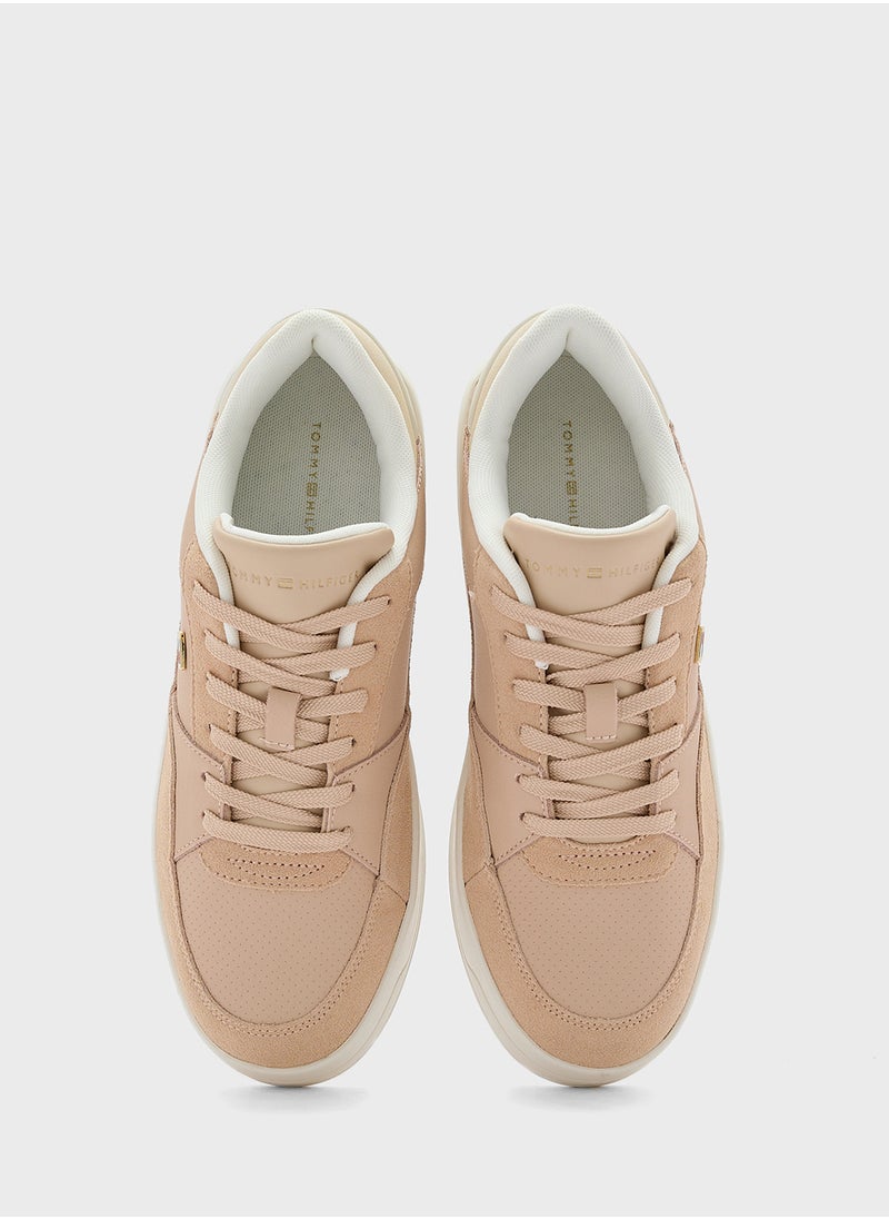 Logo Detail Lace Up Low Top Sneakers