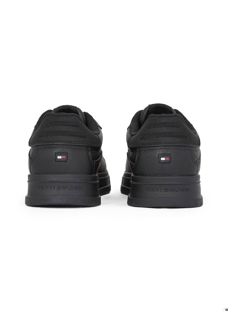 Signature Tape Textured Leather Sneakers