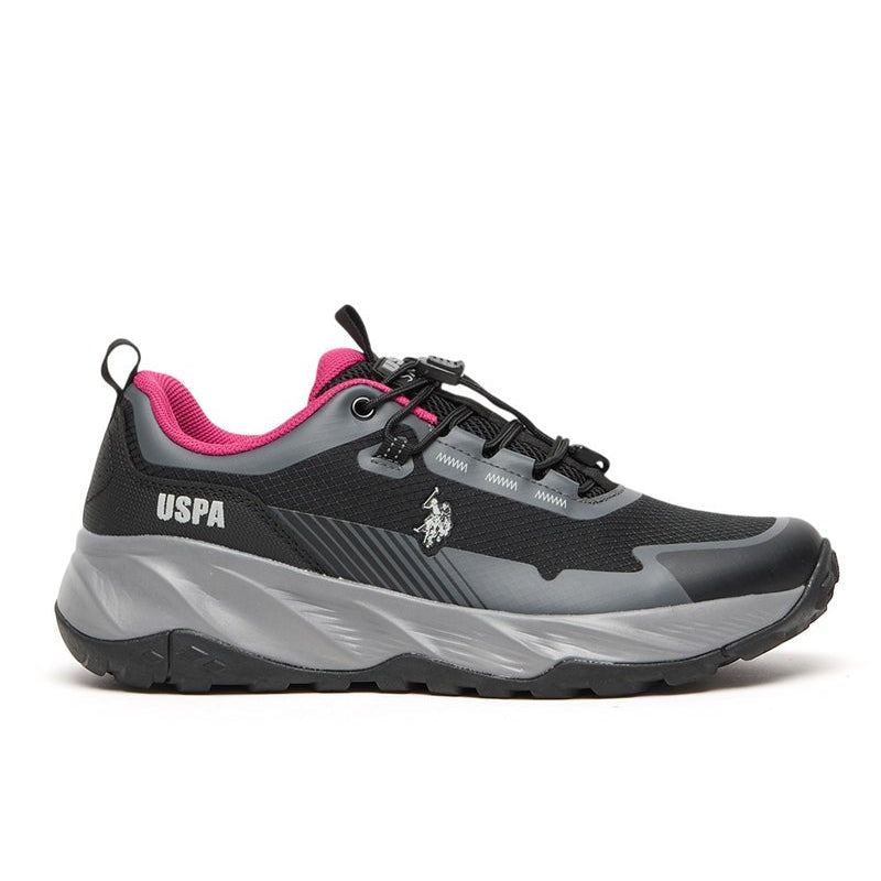 Women's Black Low-Top Sneakers - Trendy Lace-Up Design, Used For Trekking, Running