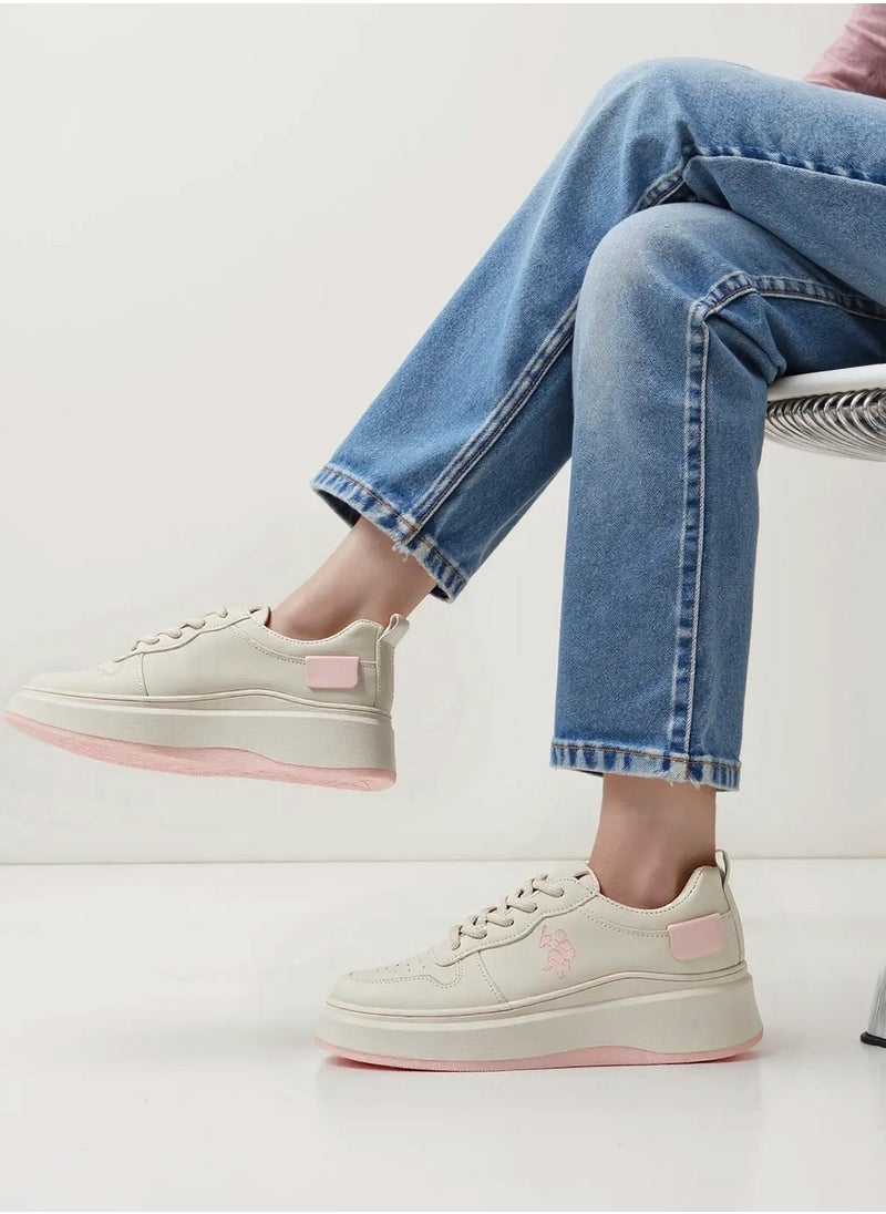 Women's Off White Sneakers - Bold Rugged Style with Durable Sole for Outdoor Wear