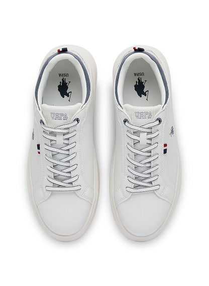 Men's White Low-Top Sneakers - Lightweight Lace-Up Design