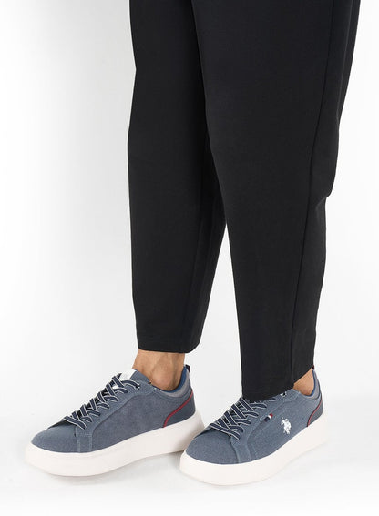 Men's Blue Low-Top Sneakers - Lightweight & Trendy Design for Everyday Wear