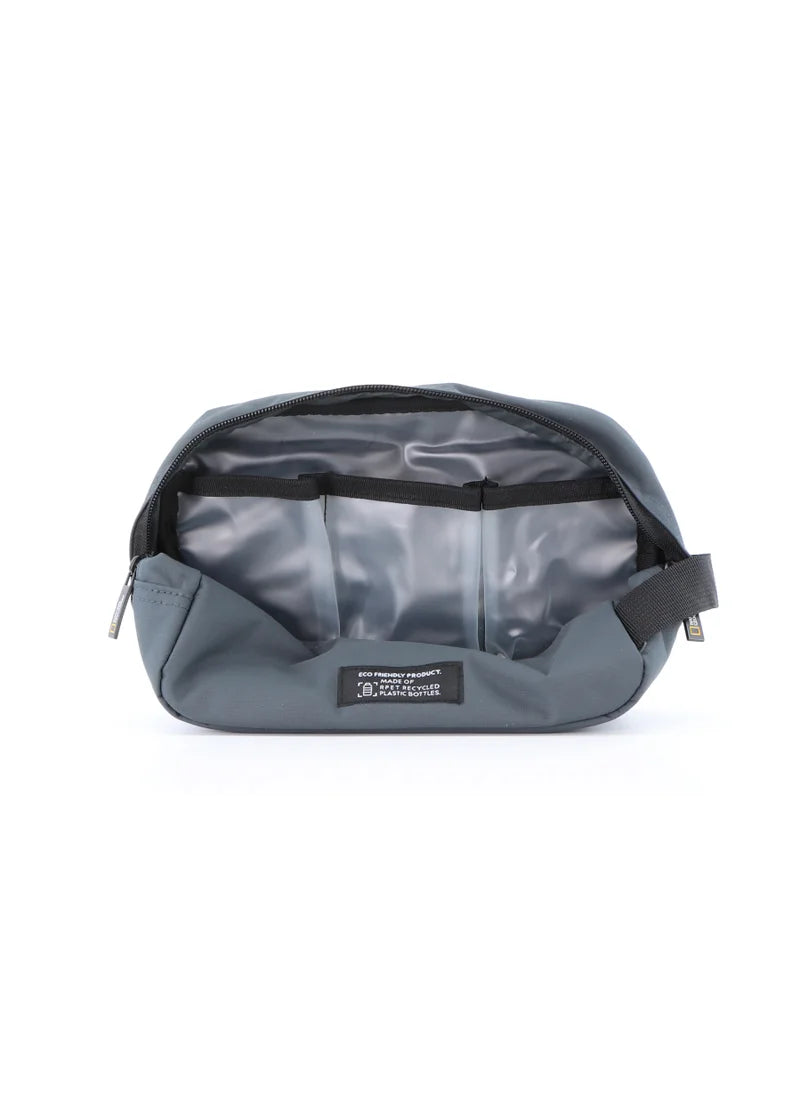 National Geographic Mutation Toiletry Bag Grey, Travel Pouch, Everyday Kit, Portable Organizer Sustainable Bag for Men and Women, School Travel College