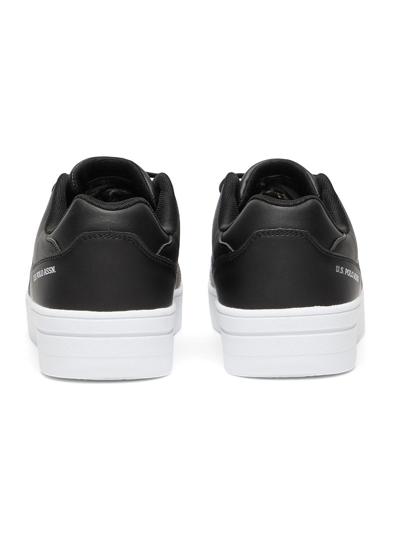 Men's Black Low-Top Sneakers - Sleek Style with Lace-Up Design and Comfort Cushioned Sole for Everyday Wear
