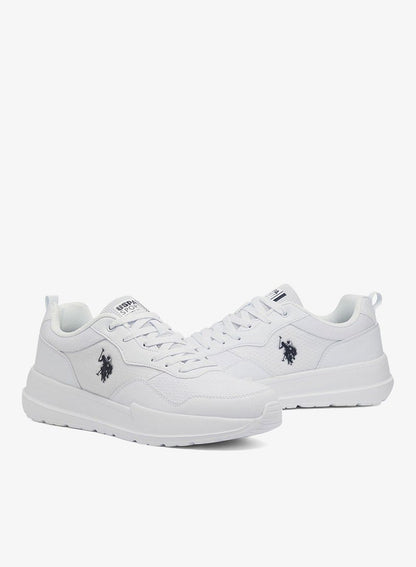 Men's White Low-Top Sneakers - Lightweight Shoes Lace-Up Design, Comfortable for Everyday Outfits