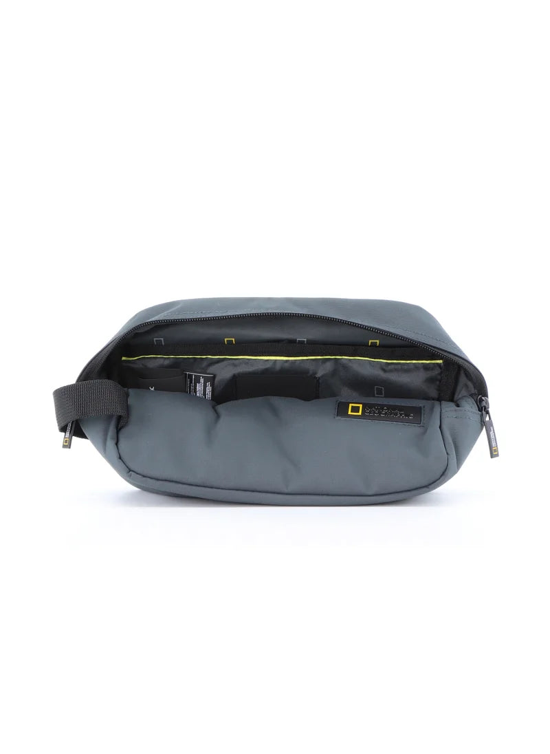 National Geographic Mutation Toiletry Bag Grey, Travel Pouch, Everyday Kit, Portable Organizer Sustainable Bag for Men and Women, School Travel College