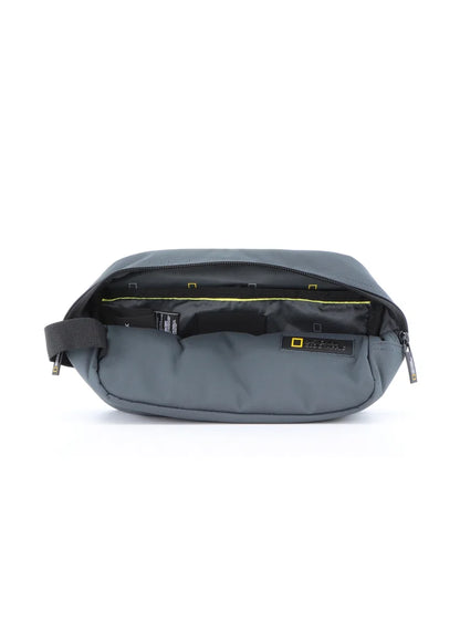 National Geographic Mutation Toiletry Bag Grey, Travel Pouch, Everyday Kit, Portable Organizer Sustainable Bag for Men and Women, School Travel College