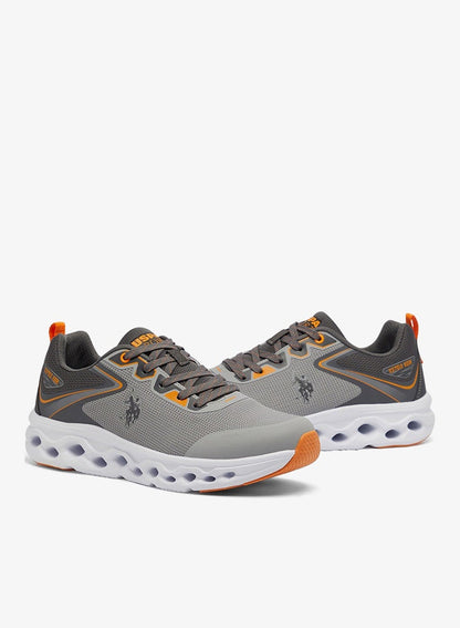 Men's Grey Low-Top Sneakers - Lightweight Shoes Lace-Up Design, Comfortable for Everyday Outfits
