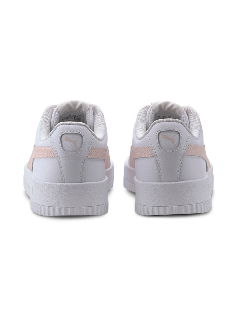 Carina Womens White Casual Lace Up Sneakers