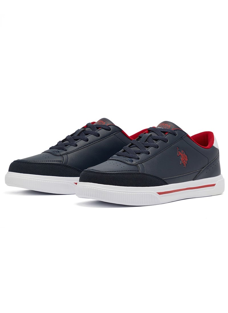 Men's Navy Low-Top Sneakers - Lightweight Lace-Up Design, Comfortable for Everyday Outfits