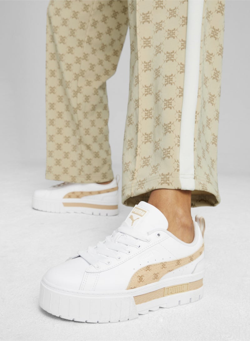 Mayze Trend 7etter Womens Platform White Beige Sneakers