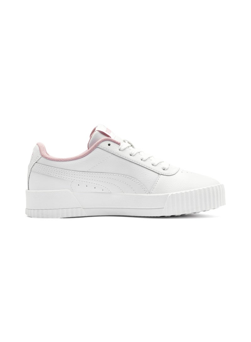 Carina L Youth Girls White Casual Lace Up Sneakers