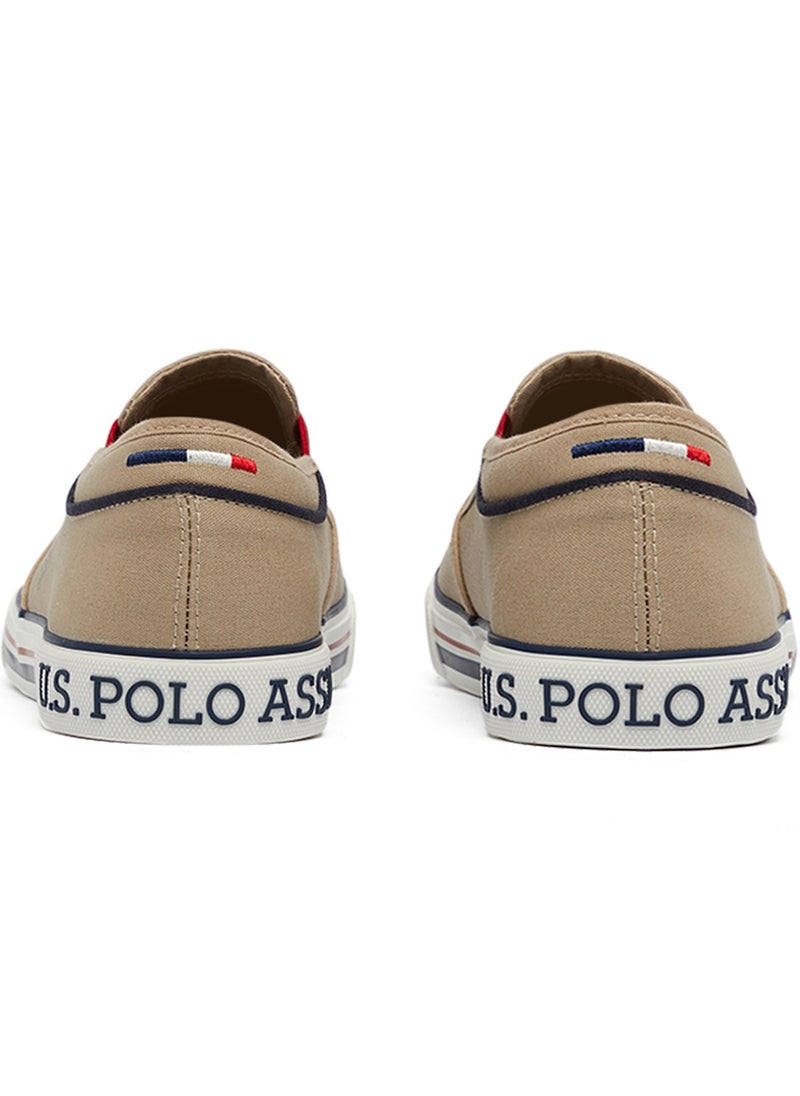 Men's Beige Low-Top Sneakers - Lightweight Slip-On Design