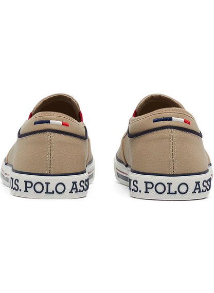 Men's Beige Low-Top Sneakers - Lightweight Slip-On Design
