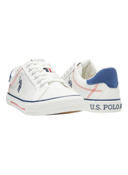 Women's White Casual Canvas Lace-Up Sneakers, Lightweight Shoes for Everyday Wear