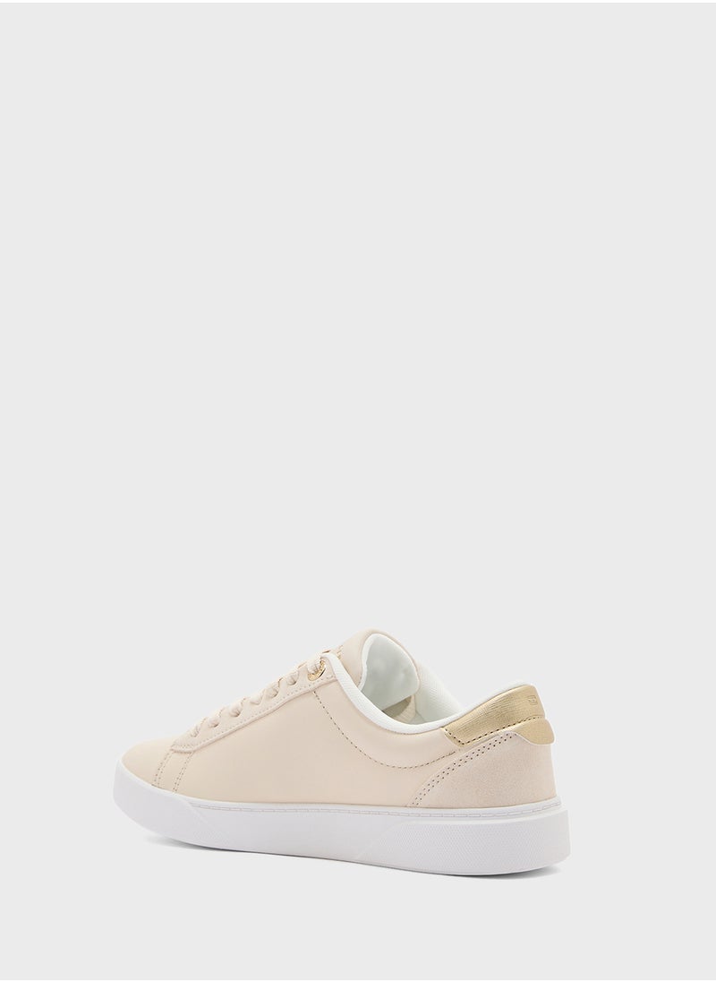 Logo Detail Lace Up Low Top Sneakers