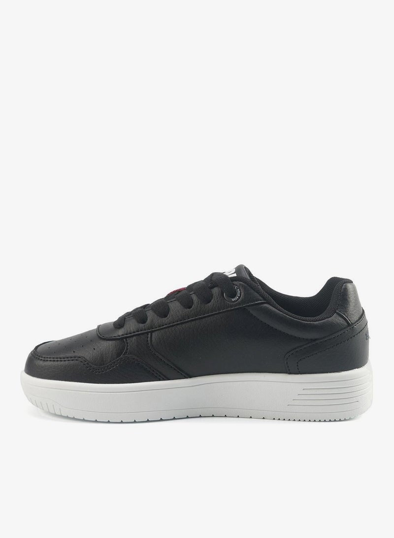 Men's Black Classic Low-Top Sneakers with Iconic Branding for a Clean Look Shoes