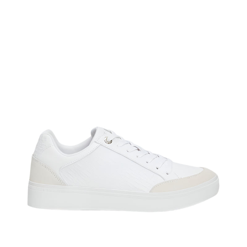 Women's Th Monogram Leather Mixed Texture Sneakers -  Leather upper, White