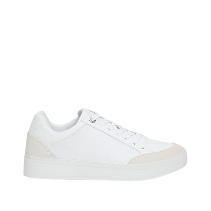 Women's Th Monogram Leather Mixed Texture Sneakers -  Leather upper, White