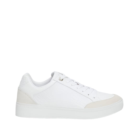 Women's Th Monogram Leather Mixed Texture Sneakers -  Leather upper, White
