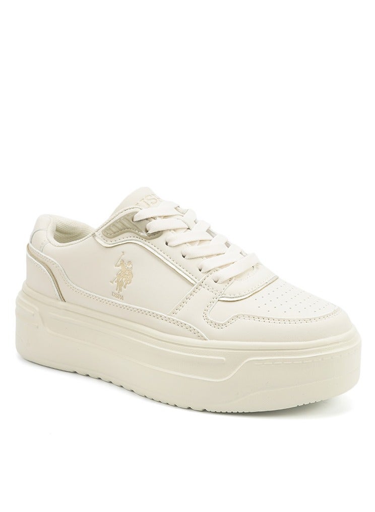 Women's  Beige Low-Top Sneakers - Style that Moves, Comfort that Lasts
