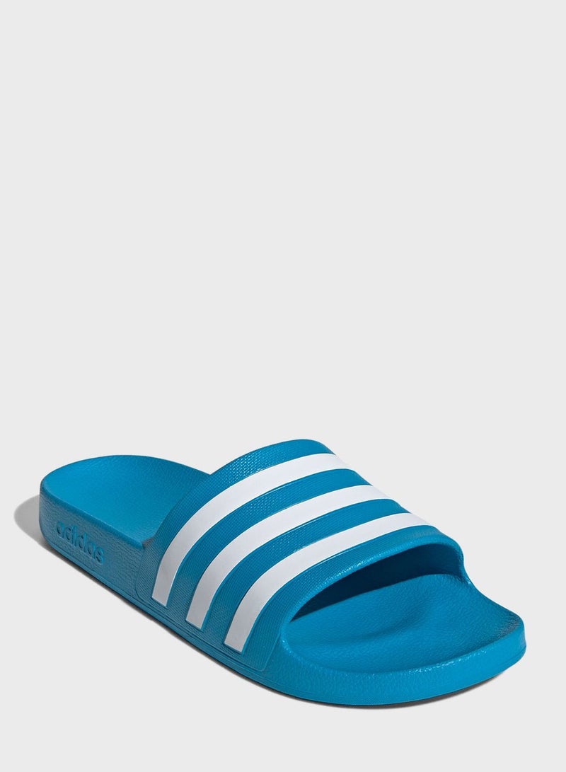 Adilette Striped Slides Blue/White
