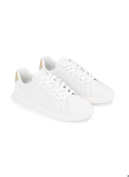 Women's Essential Metallic Leather Cupsole Trainers -  Leather upper, Off White