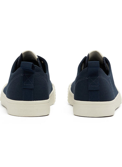 Men's Navy Low-Top Canvas Sneakers - Iconic Branding for a Clean Look
